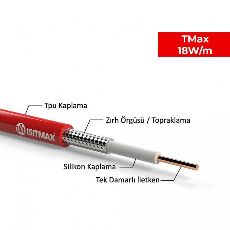 Tek İletkenli Yerden Isıtma Kablosu TMax - teknik detay