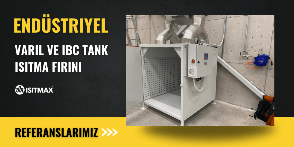 Endüstriyel üretimde kullanılan IBC tanklar için yüksek performanslı ısıtma çözümleri.