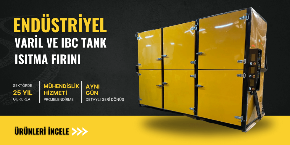 Varil ve IBC tanklar için güvenli ve verimli endüstriyel ısıtma kabinleri.