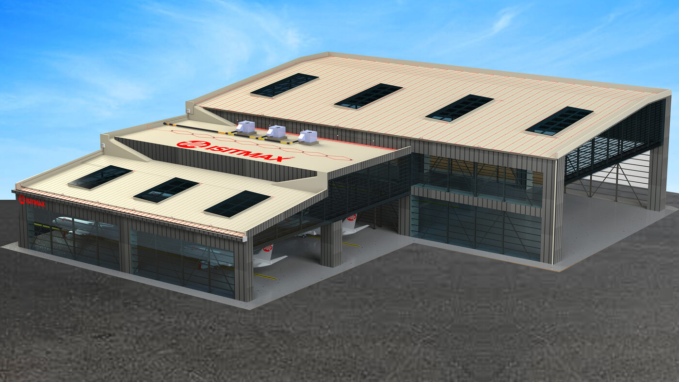 Hangar çatısında ısıtma sistemi
