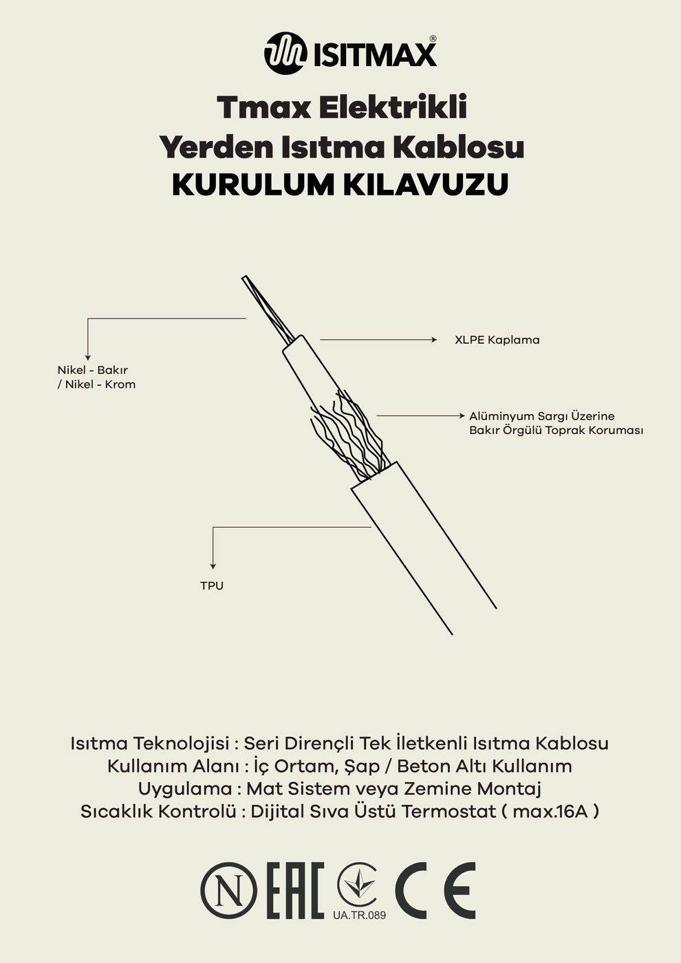 Yerden ısıtma kablosu kurulum kılavuzu şeması