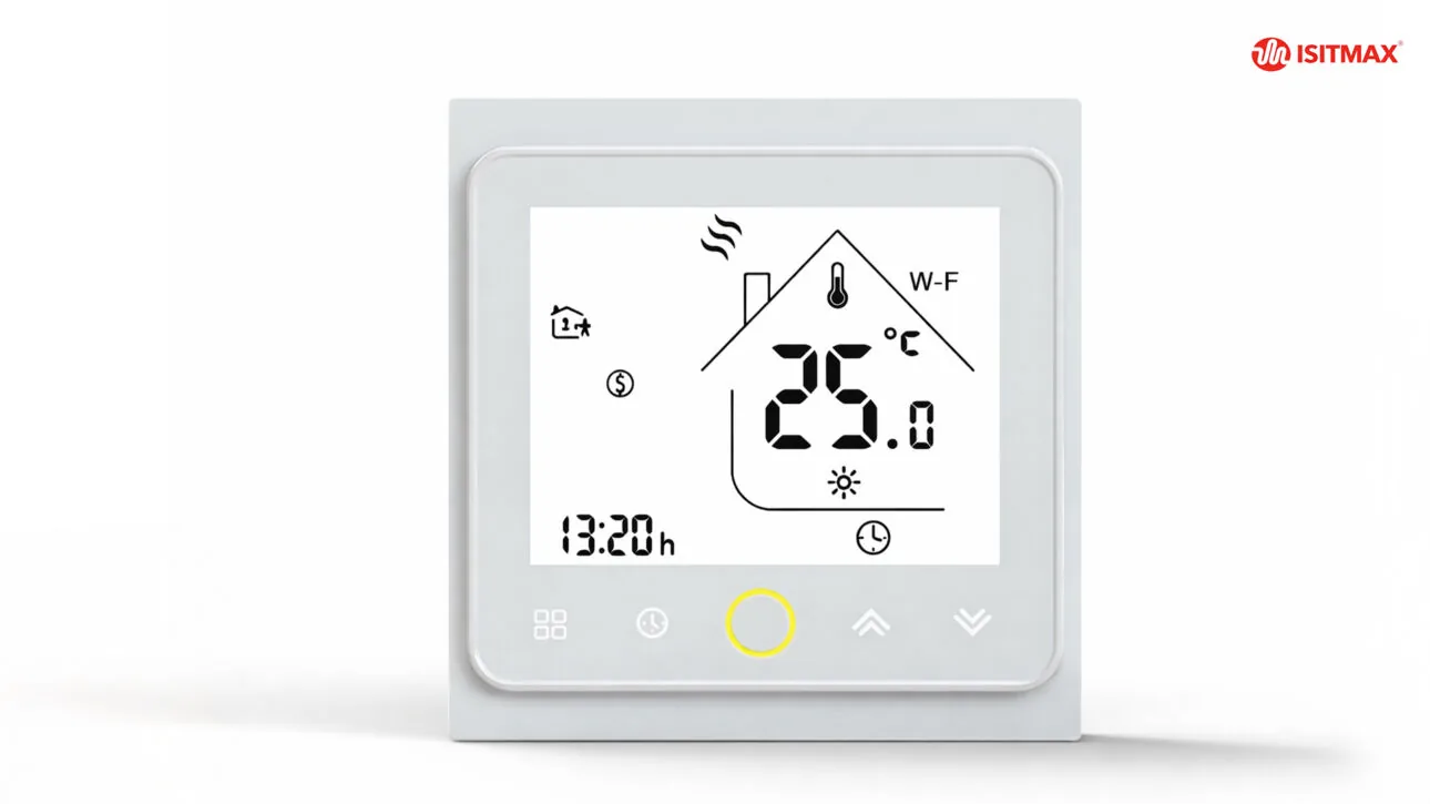 ISITMAX Wi-Fi dokunmatik yerden ısıtma termostatı, haftalık program ve sıcaklık göstergesi